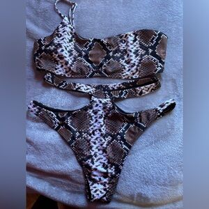 Snake Print Bikini Set